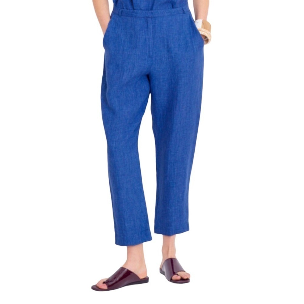 Elk Flyte Linen Pants Blue Size 10 Straight Leg Women’s